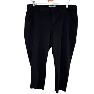 Wit & Wisdom Black Womens Ab-solution Mid Rise Crop Pants Stretch Knit size 20